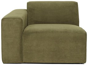 Zielony końcowy moduł sztruksowej sofy Scandic Sting, 101 cm, lewostronny