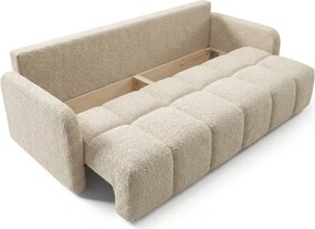 Sofa ZEN Rozkładana Dwuosobowa Beżowa Boucle Japandi