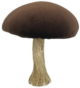 Dekoracja Velvet Mushroom 17 cm brown