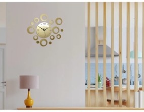 Zegar na ścianę nowoczesny naklejany ozdobne elementy cichy mechanizm loft