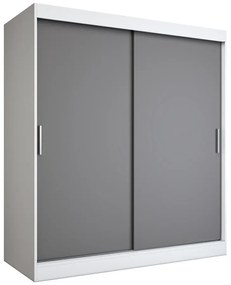 Szafa przesuwna 180 cm biel + antracyt  - Erco 5X