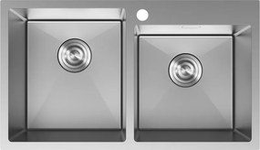 Mexen Xorin zlewozmywak stalowy 2-komorowy 780 x 450 mm, inox - 6441782000-01