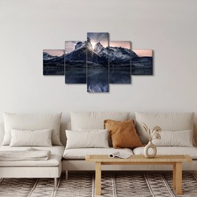 Obraz jeziora z górą (125x70 cm)