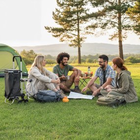 HOMCOM wózek na zakupy, torba Oxford 40 l, design 3 kół, rama aluminiowa, siedzisko, ciemnoszary | Aosom PL
