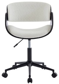 Krzesło biurowe - Bukla i metal - Biały i czarny - Regulowana wysokość - JELSA