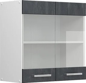 Szklana szafka kuchenna czarny beton 60x31x60 r-line