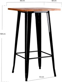 Wysoki stó z naturalnego drewna Torix 60 cm