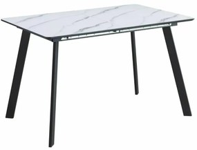 STÓŁ BARI BIAŁY EFEKT MARMURU/CZARNY MAT 120(160)X80 SIGNAL