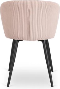 Krzesło Tapicerowane HAILEY Beżowe Sztruksowe Nowoczesne Loft