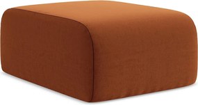 Pufa - z tkaniny welwetowej - terakota - LANI