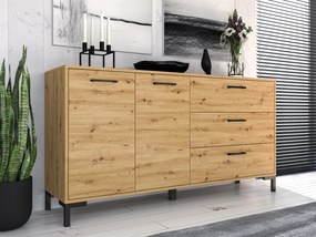 Komoda z szufladami i szafkami Nevio 13, dąb artisan