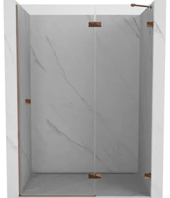 Mexen Lunar drzwi prysznicowe uchylne prawe 130 cm, transparent, różowe złoto - 834-130-000-60-00-P