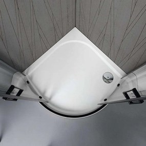 Kabina prysznicowa półokrągła "Cielo" ze szkła transparentnego i profilu matowego czarnego cm 80x80 190 h