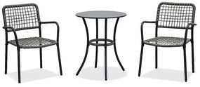 Autronic Zestaw ogrodowy 1+2, metal, polirattan, szary , AZ-L1103 GREY