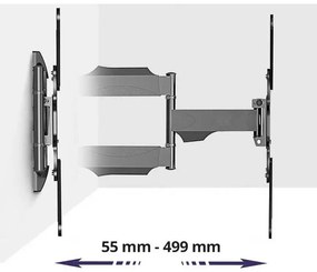 Ścienny uchwyt przegubowy, na telewizor 32" - 55"