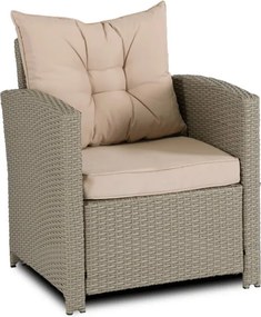 Zestaw Mebli Ogrodowych COLORADO Beżowy Sofa Pufy Stolik Tarasowy Technorattan Nowoczesny