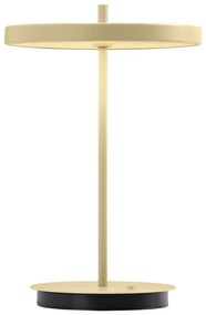 Jasnożółta metalowa lampa stołowa LED z metalowym kloszem (wysokość 31 cm) Asteria Move – UMAGE