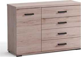 Pojemna biała komoda z 4 szufladami 120 cm do salonu