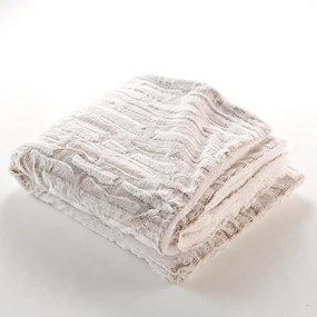 Beżowy koc z mikropluszu 180x220 cm Lynx – douceur d'intérieur