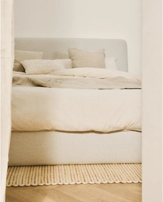 Beżowe tapicerowane łóżko dwuosobowe bez stelaża 180x200 cm Martina – Kave Home