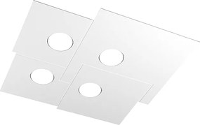 Lampa sufitowa kwadratowa Toplight 4-punktowa Plate z gniazdem GX53, biała struktura, nowoczesny design 50x46x3cm