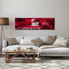 Obraz - Indonezyjskie wodospady w kolorze czerwonym (170x50 cm)