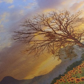 Obraz - Pejzaż ze słonecznikami (170x50 cm)