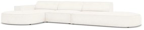 Beżowy narożnik (lewostronny) z materiału bouclé Jodie – Micadoni Home