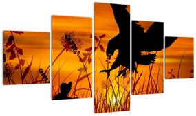 Obraz sylwetki drapieżnika (125x70 cm)