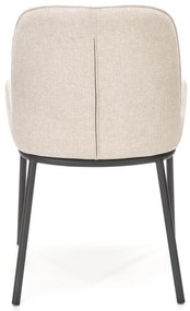 Krzesło beżowe, nowoczesne, K481 wygodne, czarny stelaż, elegancki design