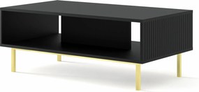 Czarna ława z lamelami w stylu glamour K9-W43