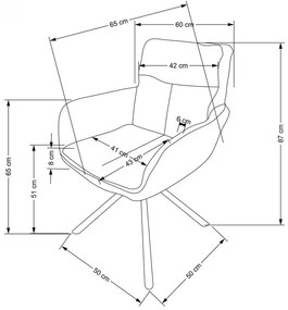 Metalowe tapicerowane oliwkowe krzesło obrotowe - Bonar