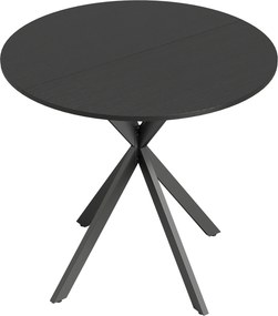 HOMCOM Okrągły stół kuchenny, 80 cm, kompaktowy blat, płyta wiórowa, metal, czarny | Aosom PL