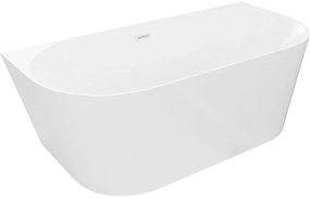 Mexen Oval Slim wanna wolnostojąca przyścienna 170 x 80 cm, biała, przelew biały - 52661708000-20