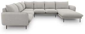 Jasnoszara sofa w kształcie litery U Cosmopolitan Design Vienna, lewostronna