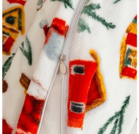 PrzytulneMieszkanie.pl PrzytulneMieszkanie.pl PrzytulneMieszkanie.pl Zestaw 2 sztuk pościeli z mikropluszu FESTIVE MAGIC białe + prześcieradło z mikropluszu SOFT 180x200 cm białe, podwójne łóżko