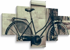 Obraz - Vintage rower z kwiatami (125x70 cm)