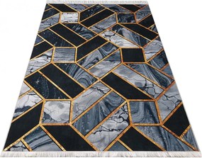 Czarno-szary geometryczny dywan glamour Czarny mat B7-K10