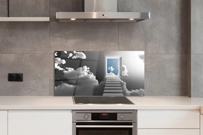 Panel szklany do Kuchni Schody do Drzwi w Chmurach