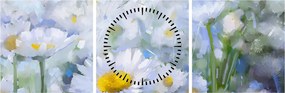 Obraz - W stokrotkach (z zegarem) (90x30 cm)