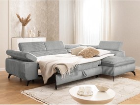 Jasnoszary sztruksowy narożnik (prawostronny/w kształcie litery L) Marbeya – Ropez