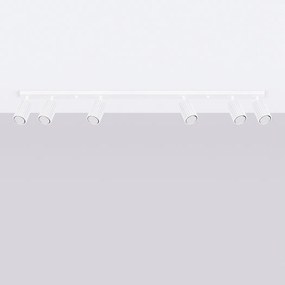 Lampa sufitowa minimalistyczny Gloow, aluminium - 6 źródło światła 4000K - L.117 x H.16.5 cm - biały
