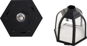 Outsunny Solarna latarnia ogrodowa LED, latarnia, lampa ogrodowa, 30/60 lumenów, stal nierdzewna, kolor czarny 26,5 x 177 cm | Aosom PL