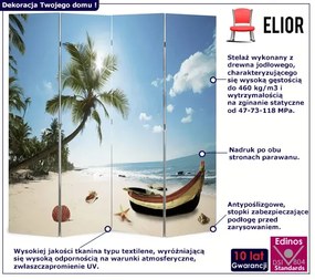 Wewnętrzny parawan z nadrukiem plaży - Folken 4X 160 x 170 cm