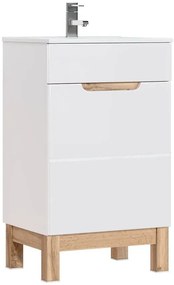 Szafka z umywalką Dixi 5S 50 cm - Biały połysk