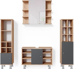 Zestaw mebli łazienkowych złoty dąb energetyczny 60x32x54 fynn