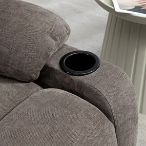 HOMCOM Fotel Relaksacyjny z Podnóżkiem, Leżak, Obrotowy, do 150 kg, Konstrukcja Stalowa, 88x96x108cm, Jasnobrązowy