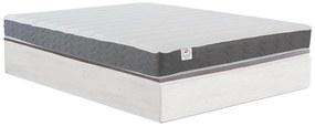 Zestaw 140 x 190 cm stelaż z białą skrzynią i szufladą + materac o grub. 18 cm z pianką o wysokiej gęstości, pamięcią kształtu i oddychającym pokrowcem 3D - HEAVEN marki Ysmée