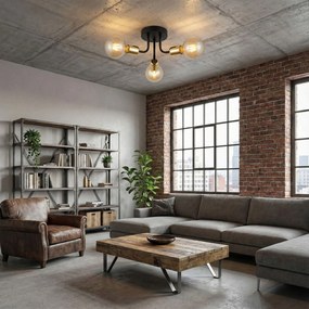 Lampa Wisząca APP1117-3C Czarno Złota