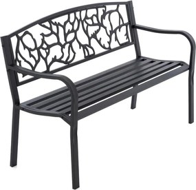 Metalowa ławka ogrodowa w stylu antycznym, 127 x 84 cm